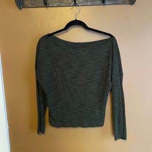 Green Marled Boatneck Sweater Tee
